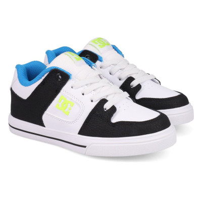 Kids Skate Shoes - DC SHOES Pure Elastic - White Black Green Blue