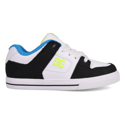 Kids Skate Shoes - DC SHOES Pure Elastic - White Black Green Blue