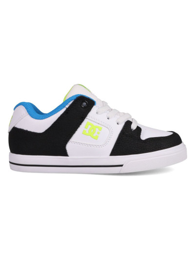 Chaussure Skate Enfant - DC SHOES Pure Elastic - White Black Green Blue