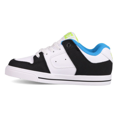 Chaussure Skate Enfant - DC SHOES Pure Elastic - White Black Green Blue