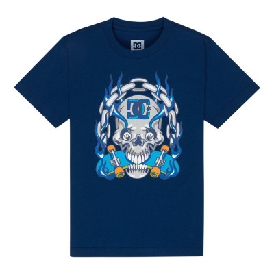 Kids T-shirt - DC SHOES Burning Skull - Blue
