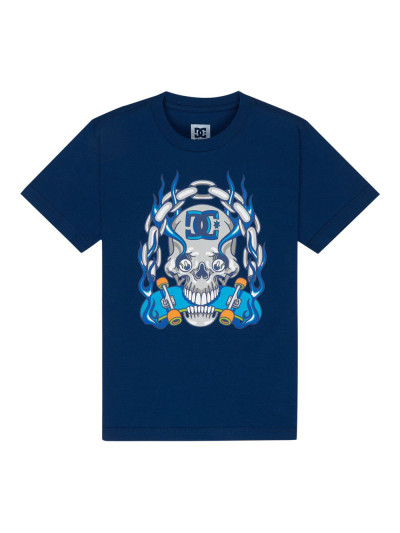 Kids T-shirt - DC SHOES Burning Skull - Blue