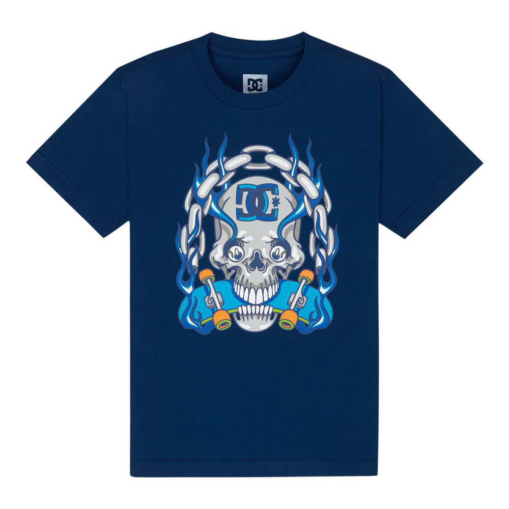T-shirt Enfant - DC SHOES Burning Skull - Bleu