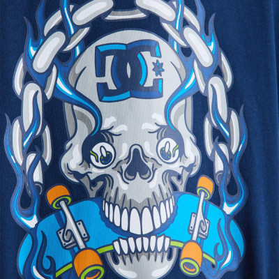 Kids T-shirt - DC SHOES Burning Skull - Blue