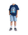 Kids T-shirt - DC SHOES Burning Skull - Blue