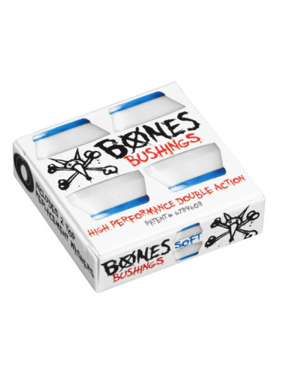Skateboard Bushings - BONES - White - Soft - Set of 4