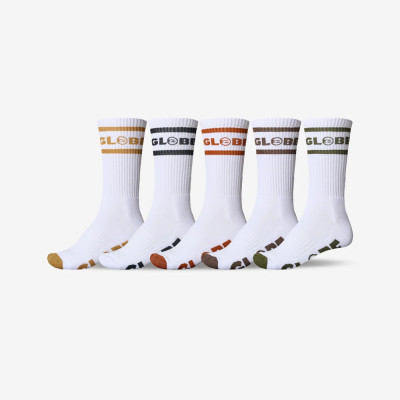 Socks - GLOBE Tilt Hi Crew - White - Pack of 5