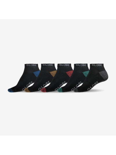 Socks Low Cut - GLOBE Ingles - Black - Pack of 5
