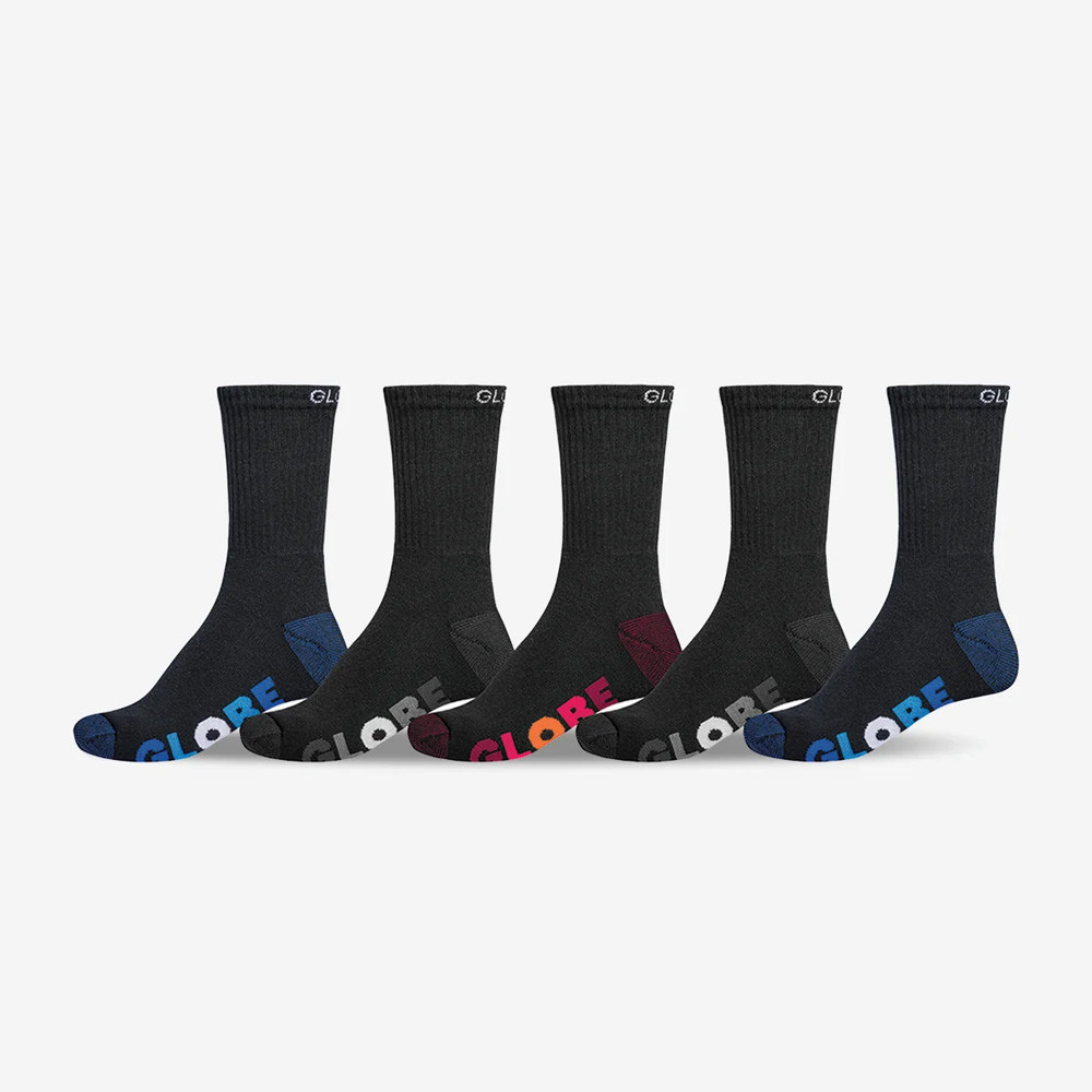 Kids Socks - GLOBE Multi Stripe Crew - Black - Pack of 5