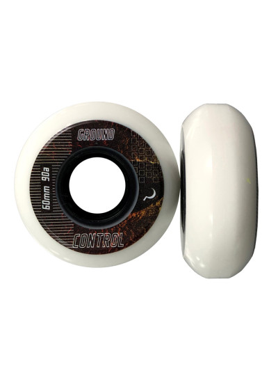 Roue Roller - GROUND CONTROL Earth City - 60mm 90a - Blanc - Jeu de 4