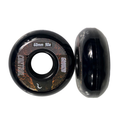 Roue Roller - GROUND CONTROL Earth City - 60mm 90a - Noir - Jeu de 4