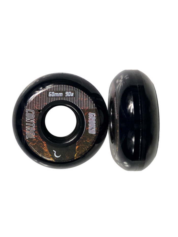 Roue Roller - GROUND CONTROL Earth City - 60mm 90a - Noir - Jeu de 4