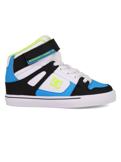 Chaussure Skate Enfant - DC SHOES Pure Hi Top EV -  White Blue Black