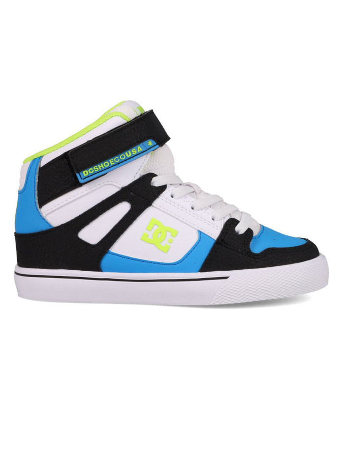 Chaussure Skate Enfant - DC SHOES Pure Hi Top EV -  White Blue Black