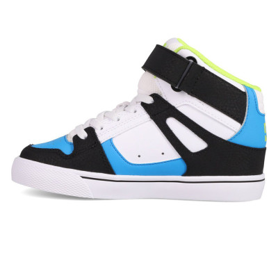 Kids Skate Shoes - DC SHOES Pure Hi Top EV -  White Blue Black
