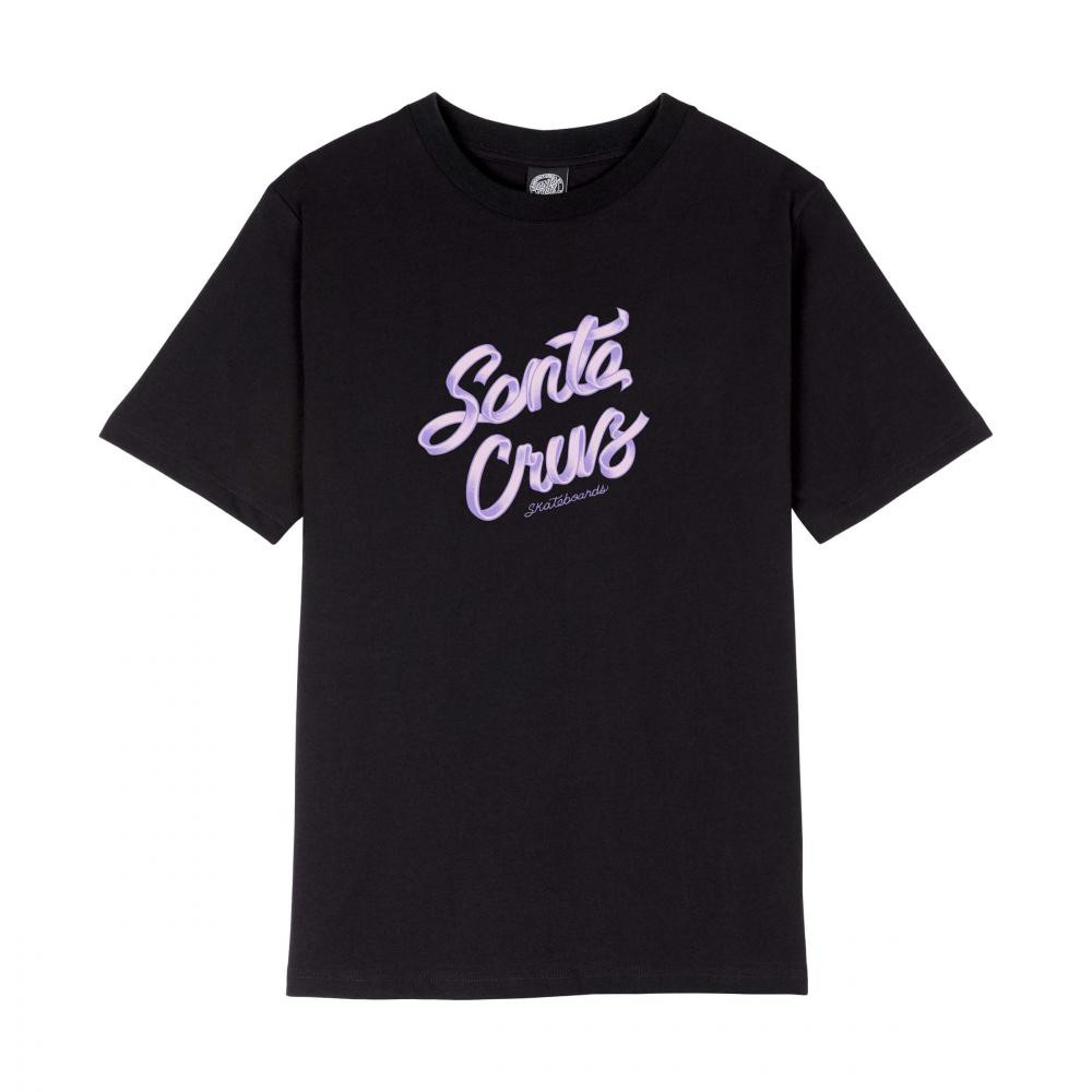 Women T-shirt - SANTA CRUZ Ribbon Script - Black