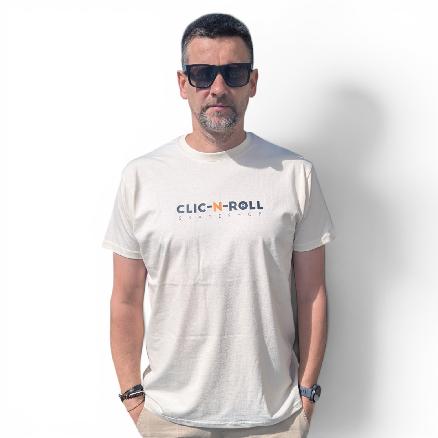 T-shirt - CLIC-N-ROLL Circle V6 - Natural