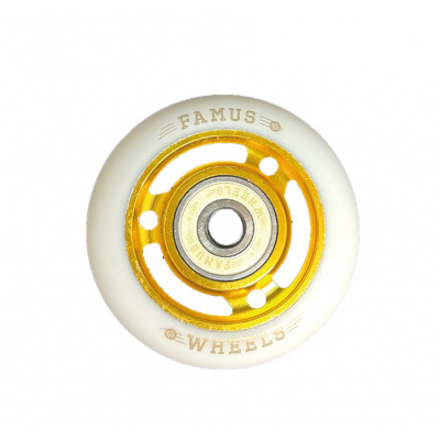 Roue Roller - FAMUS 3 Spokes - 60mm 92a - Or Blanc - Jeu de 4