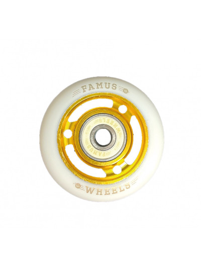 Roue Roller - FAMUS 3 Spokes - 60mm 92a - Or Blanc - Jeu de 4