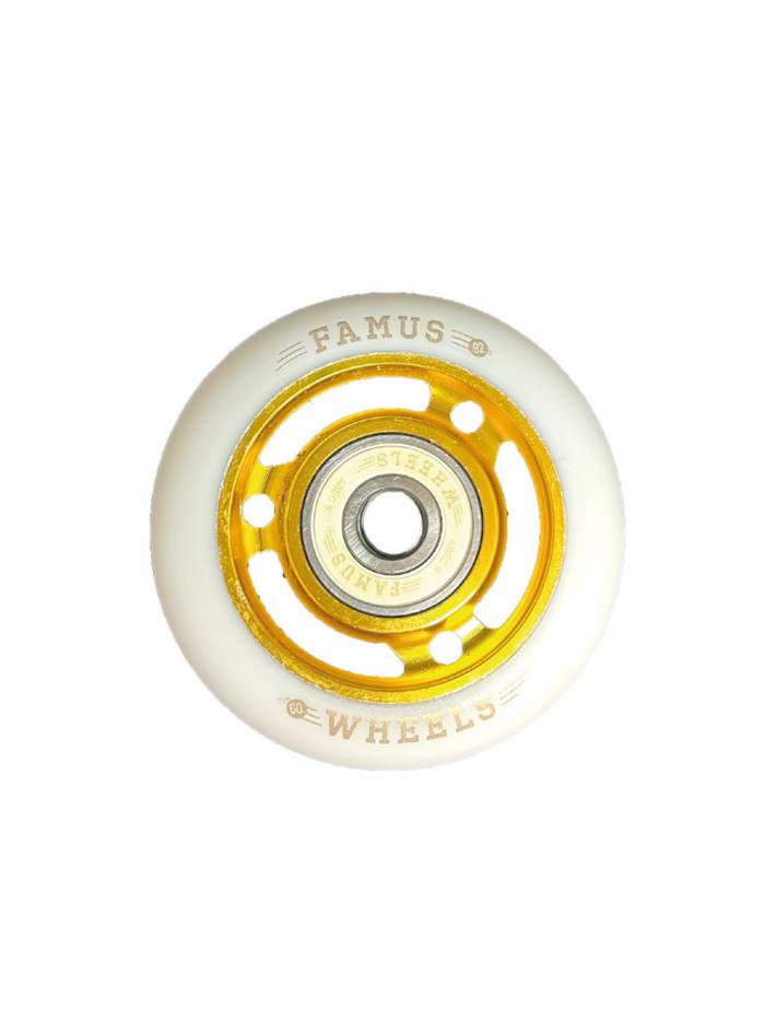 Roue Roller - FAMUS 3 Spokes - 60mm 92a - Or Blanc - Jeu de 4
