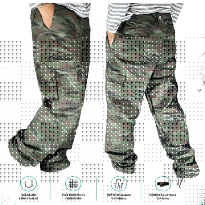 Baggy Pants - LET'S ROLL - Camo Green
