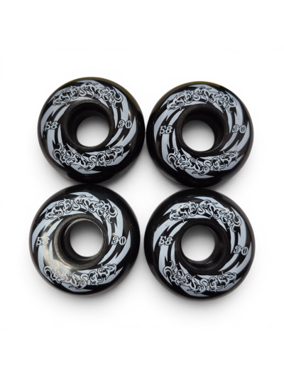 Roue Roller - MESMER Spiral - 58mm 90a - Noir - Jeu de 4