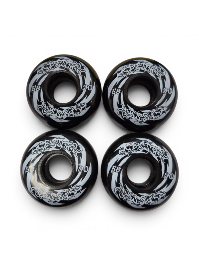 Skates Wheels - MESMER Spiral - 58mm 90a - Black - set of 4