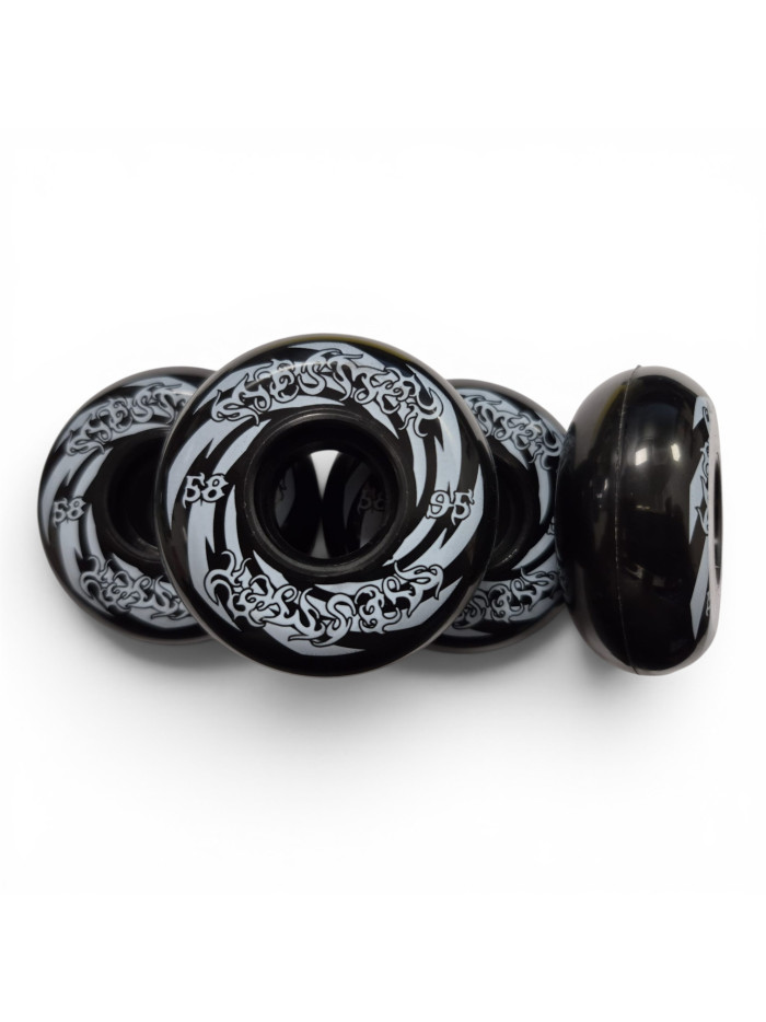 Roue Roller - MESMER Spiral - 58mm 95a - Noir - Jeu de 4