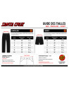 Baggy Pant - SANTA CRUZ Carter - Black sizing chart
