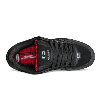 Chaussure Skate - GLOBE Tilt - Black Red Tartan