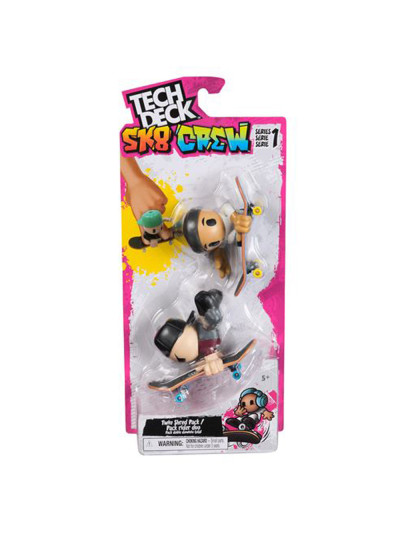 Finger Skate - TECH DECK Sk8 Crew - Twin Black Grey