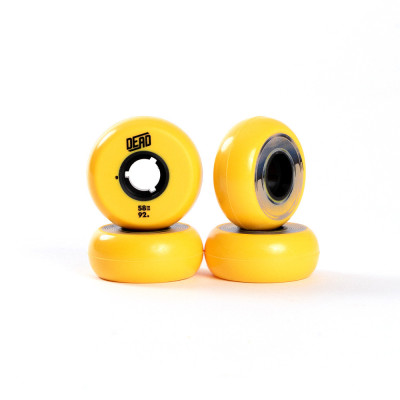 Skates Wheels - DEAD Yellow - 58mm 92a - Set of 4