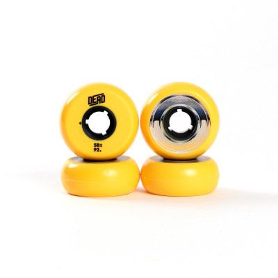 Skates Wheels - DEAD Yellow - 58mm 92a - Set of 4