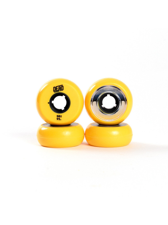 Roue roller - DEAD Yellow - 58mm 92a - Jeu de 4