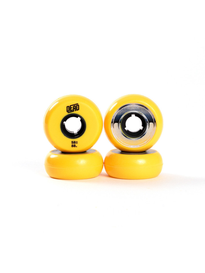 Roue Roller - DEAD Yellow - 58mm 88A - Jeu de 4