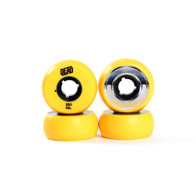 Skates Wheels - DEAD Yellow - 55mm 90a - Set of 4