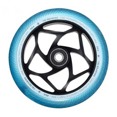 Scooter Wheel - BLUNT Tri Bearing - 120mm Black Teal - Unit
