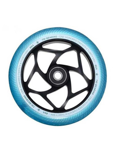 Scooter Wheel - BLUNT Tri Bearing - 120mm Black Teal - Unit