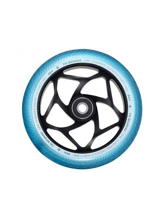 Roue Trottinette - BLUNT Tri Bearing - 120mm Noire Teal - Unité