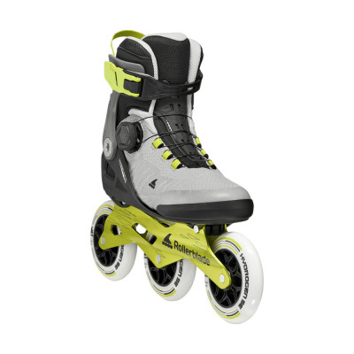 Fitness 3 Wheels Skates - ROLLERBLADE Macroblade - 110 Boa - Black Grey Lime