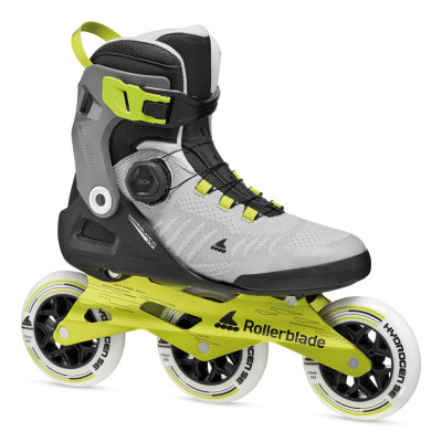 Roller 3 Roues Fitness - ROLLERBLADE Macroblade - 110 Boa - Noir Gris Vert