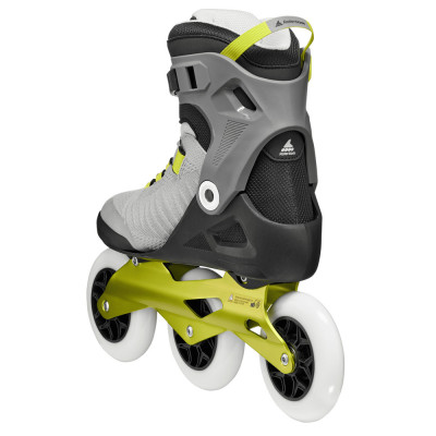 Roller 3 Roues Fitness - ROLLERBLADE Macroblade - 110 Boa - Noir Gris Vert
