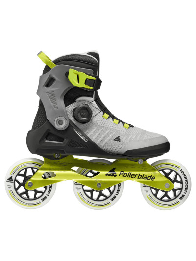 Fitness 3 Wheels Skates - ROLLERBLADE Macroblade - 110 Boa - Black Grey Lime