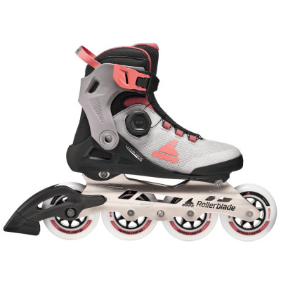 Fitness Women Skates - ROLLERBLADE Macroblade - 90 Boa W Grey Amethyst Rose