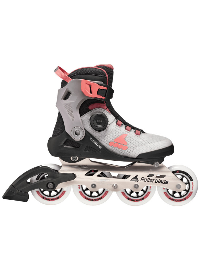 Fitness Women Skates - ROLLERBLADE Macroblade - 90 Boa W Grey Amethyst Rose