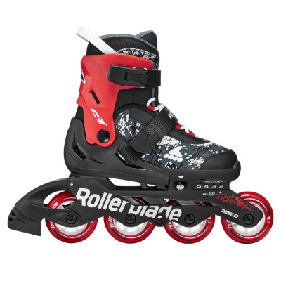 Kids Skates - ROLLERBLADE Microblade - Black Red - Adjustable