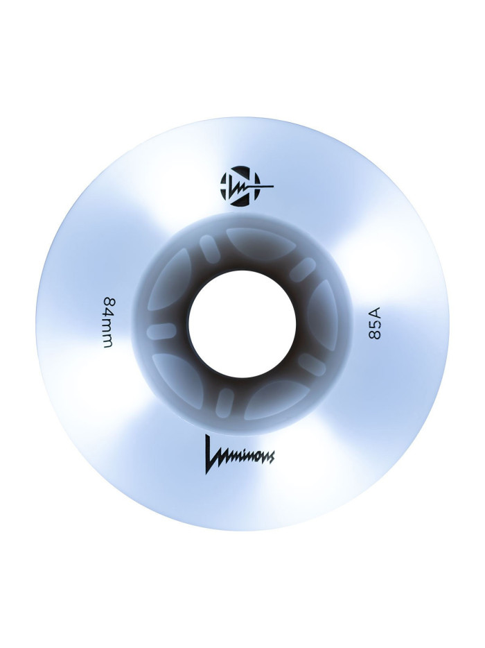 Skates Wheels - LUMINOUS - 84mm 85a - White - Set of 4