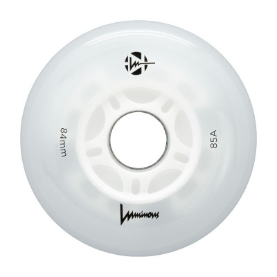 Skates Wheels - LUMINOUS - 84mm 85a - White - Set of 4