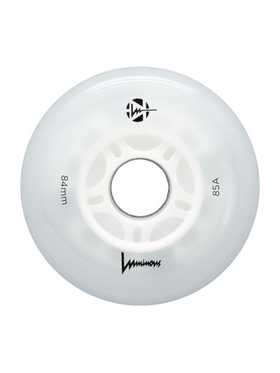 Roue Roller - LUMINOUS - 84mm 85a - Blanche - Jeu de 4
