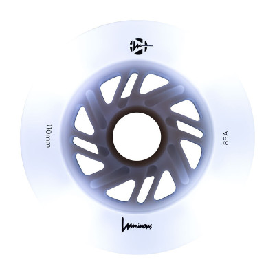 Skates Wheels - LUMINOUS - 110mm 85a - White - Set of 3